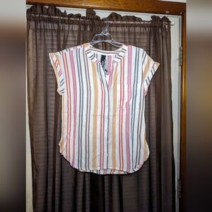 NWT Bobi LA Button Up Rolled Sleeve Shirt XS
